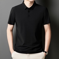 LJPNK Ice Silk Polo Shirt for Men - Moisture Wicking Sunproof Seamless Smart Casual Office Tee - Sum