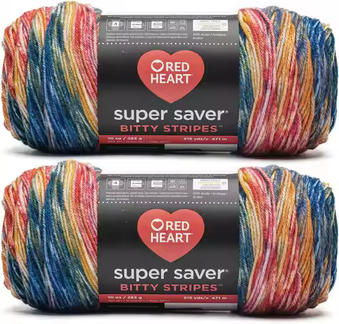 2-Pack Acrylic Yarn, 10oz/283g, #4 Worsted, 515 Yards for Knitting and Crochet
