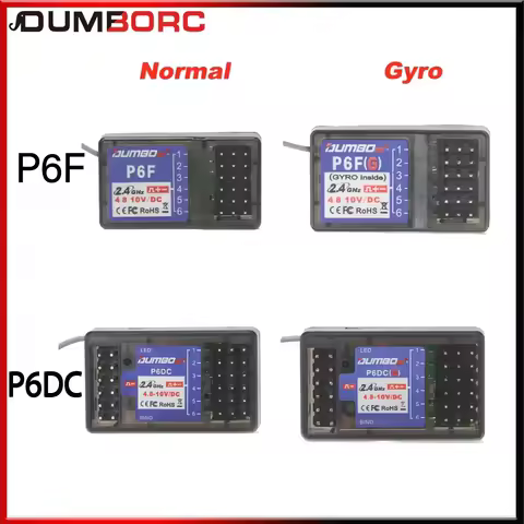 DumboRC X6 X4 X5 2.4G 6CH Transmitter W/ P6FG Gyro P6F Receiver LED Light Set for 1/10 1/8 Crawler A