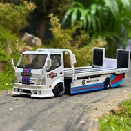 [Ready Stock] Ready Stock [tm Hino h300 Flatbed Small Trailer Martini Coating] 1: 64 Alloy Car Model