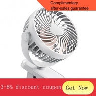 YQ8 Portable 360 Degree Rotation USB Rechargeable Fan Summer 3 Gears Adjustable Clip-on Desktop Table Air Cooling Fan