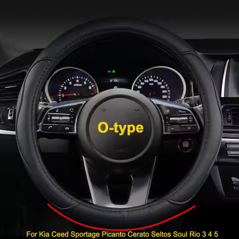 O D Type Car Steering Wheel Cover for Kia Ceed Sportage Picanto Cerato Seltos Soul Rio 3 4 5 Braid O