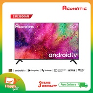 Aconatic ทีวี 55 นิ้ว LED 4K UHD Android TV 11.0 รุ่น 55US800AN แอลอีดี แอนดรอยทีวี ระบบปฏิบัติการ A