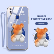 เคสโทรศัพท์ YBD สำหรับ Vivo Y95 Y91i Y91 Y93 1807 1816 1817 1811ไล่ระดับสีการ์ตูนนิ่มโปร่งใสหมีรุนแร