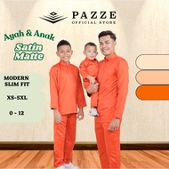 Pazze Baju Melayu Modern Slim Fit Sedondon Series - OrangePeach/Nude/OrenBata
