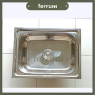 [ FERRUM ] Stainless Steel Kitchen Sink 60x45x22cm Jumbo Thick Full Stainless Steel Drain Complete