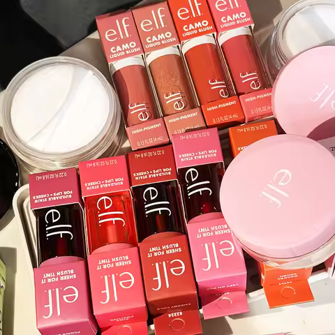 Elf 5 Colors Liquid Lip and Cheek Blush Moisturizing Lip Balm Hydrating Fruit Lipstick Easy-to-Apply