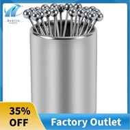 20PCS Metal Cocktail Picks with Holder Kit, Stainless Steel Cocktail Picks, Reusable Cocktail Skewer
