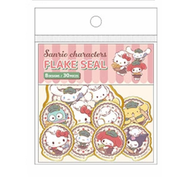 日本版 Sanrio Characters Kuromi Cinamoroll Hello Kitty Pompompurin 貼紙 軟章 燙金 獨立30枚 貼紙 平行進