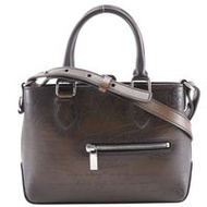 二手Berluti Tujour Gulliver Scritto 書法手提包，雙向單肩包，棕色皮革，義大利製造，斜背包/手提包，雙向，磁扣，男士