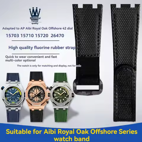 For AP Audemars Piguet Royal Oak Offshore Series 15703 15710 26470 Nylon Pattern Fluororubber Watch 
