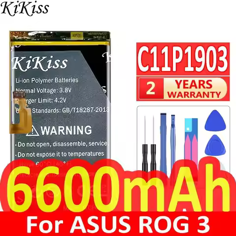 Reliable Power Supply 6600mAh Mobile Phone Battery Lightweight For Asus Rog 3 Game Phone ROG3 C11P19