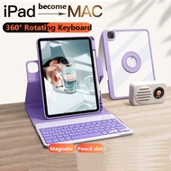 Case for IPad 10th 10.9 2022 Air 5 4 Pro 11 2021 Pro 11 2020 2018 5th 6th 9.7 2017 10.2 9th 8 7 Air  2 1  360° Rotatable Magnetic Clear Acrylic Bluetooth Keyboard Tablet Cover