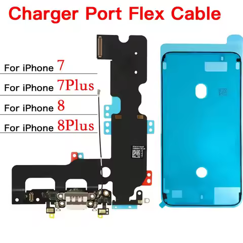 Charging Port For iPhone 7 7Plus 8 Plus USB Dock Flex Cable With Microphone and Signal Antenna Repla