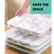 [SG READY STOCK] Kitchen Dumpling container Home transparent Frozen Dumpling Box Refrigerator Fresh-keeping Box