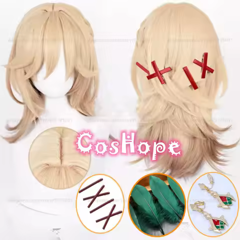 Kaveh Wig Cosplay Pre Braided Linen Gold Wig Cosplay Anime Cosplay Wigs Heat Resistant Synthetic Wig