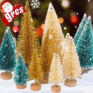 9PCS Mini Artificial Christmas Tree Snow Frost Tree Pine Tree Table Ornament Christmas Decoration