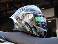 Full face Helmet | Falcon Cyborg | D ring Dual Visor with FREE Extra Lens | FREE Keychain | Gille