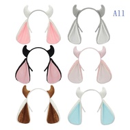 All Furry Sheep Horn Ears Headbands For Costume Parties Performances Lightweight Comfortable Wear Fu