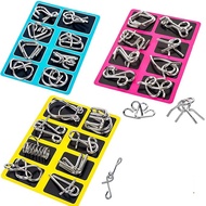 Metal Wire Puzzle Set, Brain Teaser IQ Test Unlock Interlock Game Chinese Ring Magic Trick Toy for P