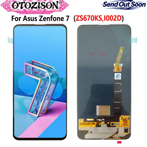 For Asus Zenfone7 LCDs For Asus Zenfone 7 ZS670KS I002D LCD Display Touch Panel Screen Sensor Digiti
