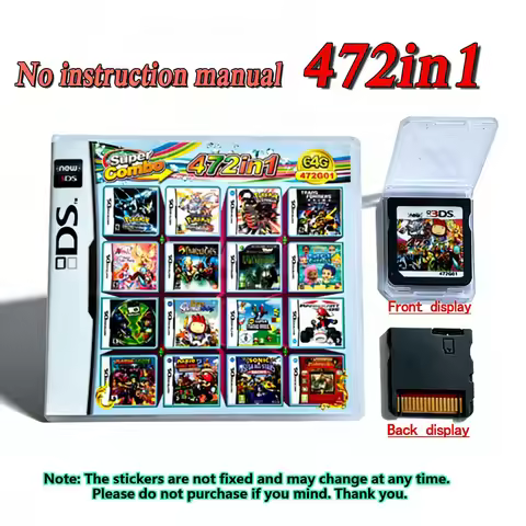 472 in 1 Compilation DS NDS 3DS 3DS NDSL Game Cartridge Card Video Game Handheld Player (R4 card) 23