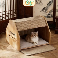 LDECO Cat House & Cat Bed with Scratcher Pads | Sturdy Indoor Hideout for Kittens & Adult Cats