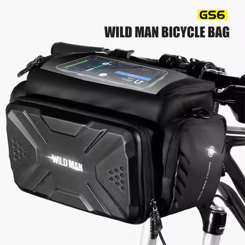 WILD MAN GS6 Bicycle Bag EVA Hard Shell Waterproof Touch Screen High Capacity Front Tube Frame Mount