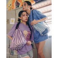 AIR SPACE [Looney Tunes] Tweety - Printed Beach Towel with Drawstring Bag - Bugs Bunny / Tweety