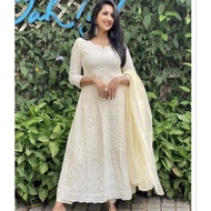 ️Women's Chikan Embroidery Anarkali Gown Kurta Women's