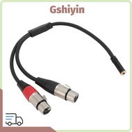 GSHIYMY 1/8 Female To Dual XLR Female Cable, 30cm / 11.81in Professional Y Splitter Cord Wire, Flexi