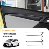 AIRSPEED Soft Carbon Fiber For Honda Jazz 2014-2018 Car Door Trim Strip Sticker Interior Accessories