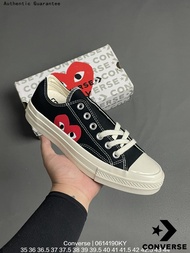 COMME Des GARÇONS PLAY X Converse Chuck Taylor All Star 1970s LOW CDG Retro Low-Top Sneakers ของ แท้