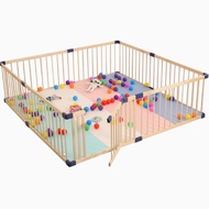 Foldable Playpen Indoor Baby Playpen Baby Crawling And Walking Protection Fence Solid Wood Safety Pl