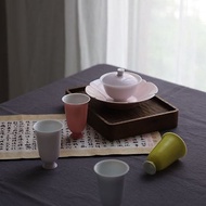 糖果色 高足品杯 聞香杯 喝茶杯 80ml 高溫顏色釉 手工中式茶器
