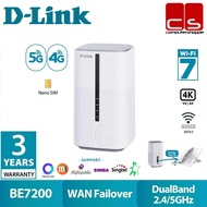 D-LINK DWR-BE7200G (5G NR Wi-Fi 7 BE7200 Multi-Gigabit (MG) VoNR/Vo5G/VoLTE High-Density Mobile Rout