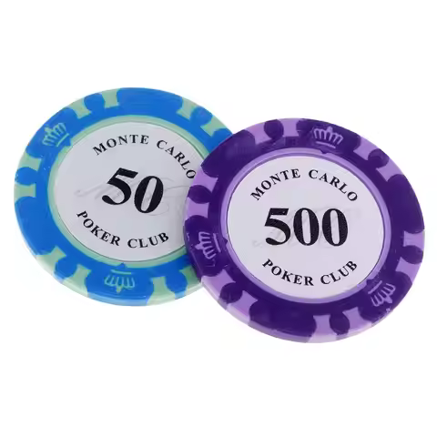 Multicolored Clay Poker Chips Numbered Casino Game Chips Set for Complete Poker Kit and Family Games