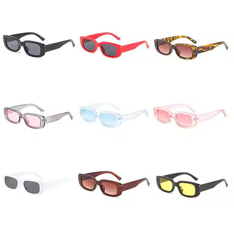Lovatfirs 9 Pack Square Sunglasses For Party Trip Women Men Different 13 Color UV Protection
