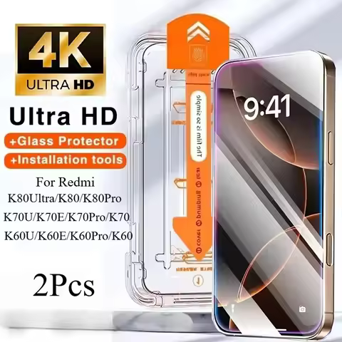 2Pcs Dust Free Easy Installation Tempered Glass For Xiaomi Redmi K80 Ultra/K80 Pro/K80/K70/K70E/K60E