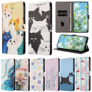 for Honor 400 Smart 5G X7d Case LGN-NX1 Cute Cat Flower Leather Phone Case for Honor 400 Pro Case DN