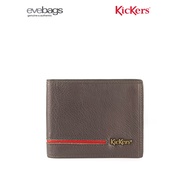 KICKERS Full Grain Cowhide Men Bi-Fold Basic Short Wallet with Rear Slide Pocket KK00-KDIHNS84401