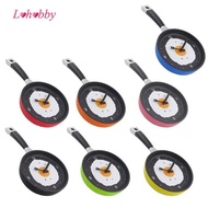 Lohobby 9 Inch Round Frying Pan Wall Clock Digital Silent Clock for Restaurant Decor