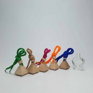 10 Ml Heart Hanging Perfume Glass Bottle with Triangular Wooden Cap / Glass Bottle / Perfume Glass B