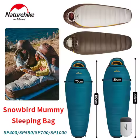 Naturehike Snowbird Mummy Sleeping Bag SP400/SP550/SP700/SP1000 for Outdoor Hiking Travel Winter War