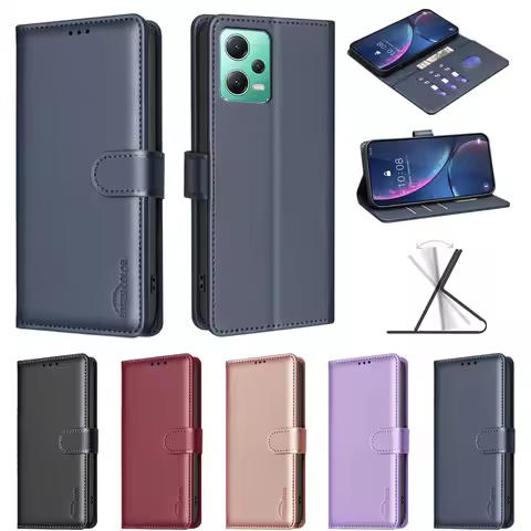RFID Blocking Leather Case For Xiaomi Redmi Note 12 5G Note 12 Pro 5G Note 12 Pro 4G Note 12 Pro Plu