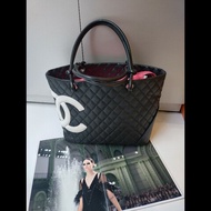 Chanel 黑底白雙C康朋大托特包
