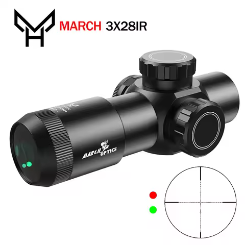 MARCH HT 3X28IR Tactical Optics Sight Red green Illuminated Airsoft Riflescope Outdoor Sport Hunting