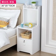 床頭置物架臥室床邊帶鎖收納櫃子 縫隙櫃 省空間宿舍落地小型床頭櫃（平行進口）（快遞送貨上門）
