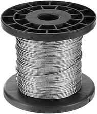 uxcell 1/32" (0.8mm) 394ft (120m) 304 Stainless Steel Cable Wire Rope 7 x 7 Strands Core PVC Coated