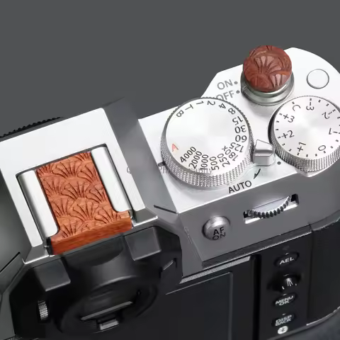 Wood Ebony Camera Shutter Button Hot Shoe Cover Set Carved for FujiFuji Xpro XPRO2 Xpro3 XT50 (NOT F